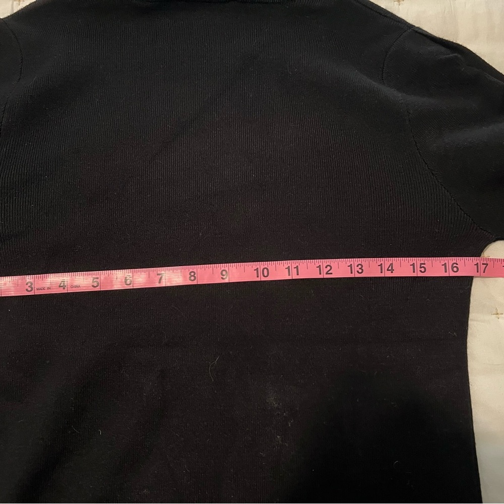Classic black turtleneck with gold buttons. Slim fit. - Picture 3 of 5
